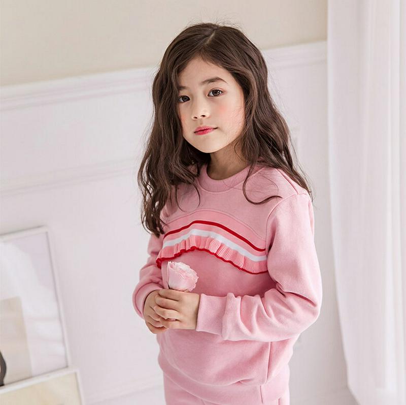 カラーラインフリルスウェット・p000150 キッズ【3~8才】【tops】【トップス Tシャツ Vネック 無地 長袖 女の子 男の子 ゆったり カジュアル キッズ 子供 こども 子供服 こども服】【KIDS】