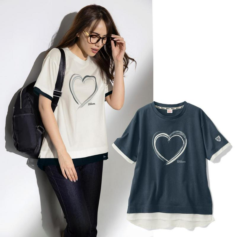 １枚でおしゃれ見せ！レイヤード風プリントＴシャツ【吸汗速乾】