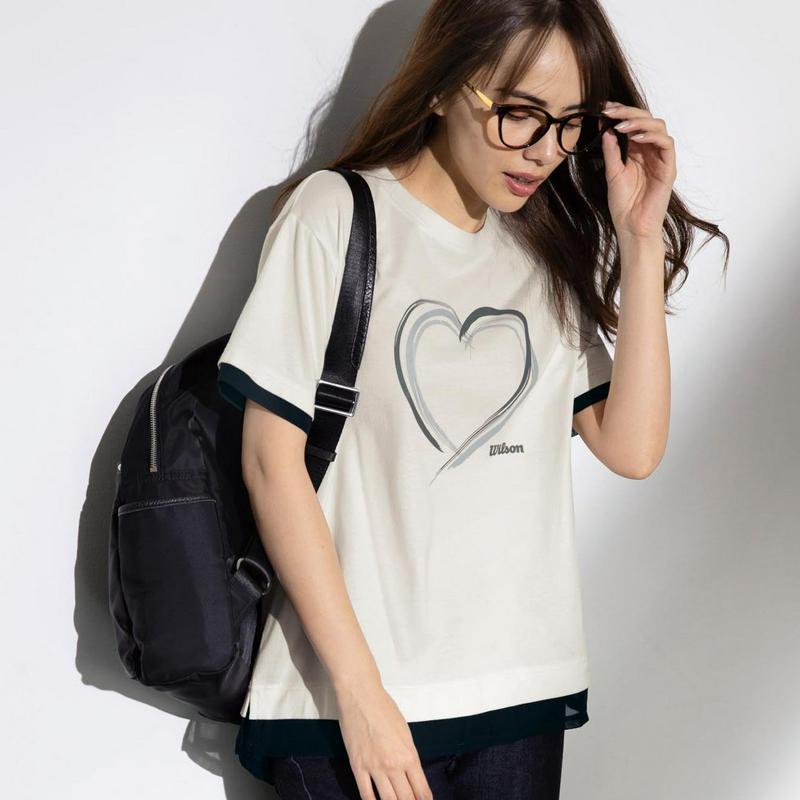 １枚でおしゃれ見せ！レイヤード風プリントＴシャツ【吸汗速乾】
