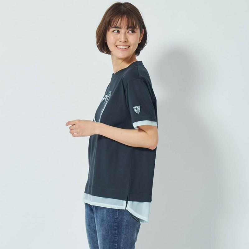 １枚でおしゃれ見せ！レイヤード風プリントＴシャツ【吸汗速乾】
