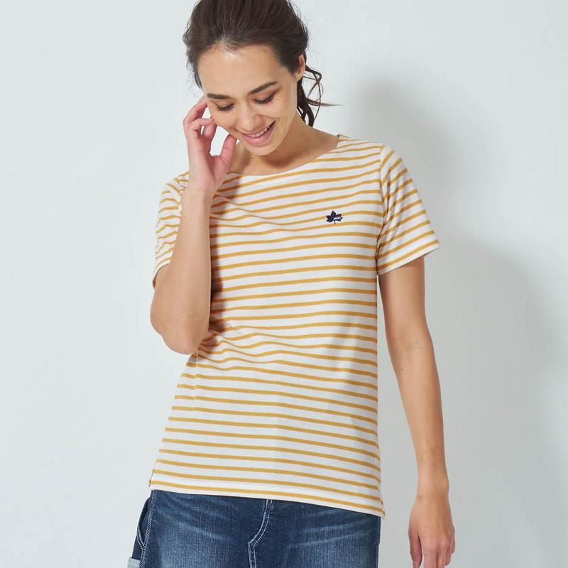 裏メッシュでさらさら！ダブルフェイスボーダー柄半袖Ｔシャツ【ＵＶケア】（ロゴス/LOGOS）
