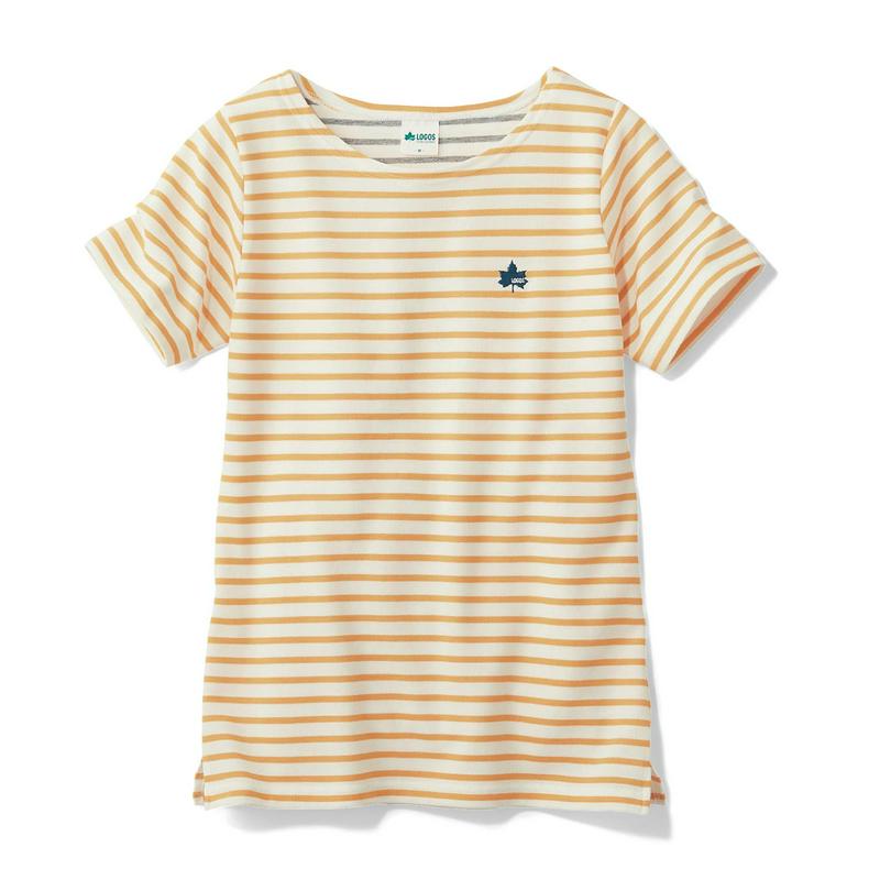 裏メッシュでさらさら！ダブルフェイスボーダー柄半袖Ｔシャツ【ＵＶケア】（ロゴス/LOGOS）