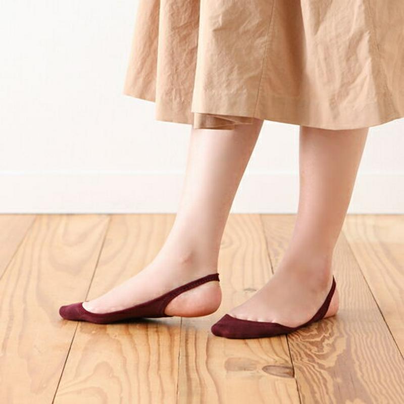 【あす楽】【靴下屋】 バックストラップ付きカバーソックス24〜26cm コン 紺 ネイビー / 靴下 タビオ Tabio くつ下 レディース 日本製 ¬¬