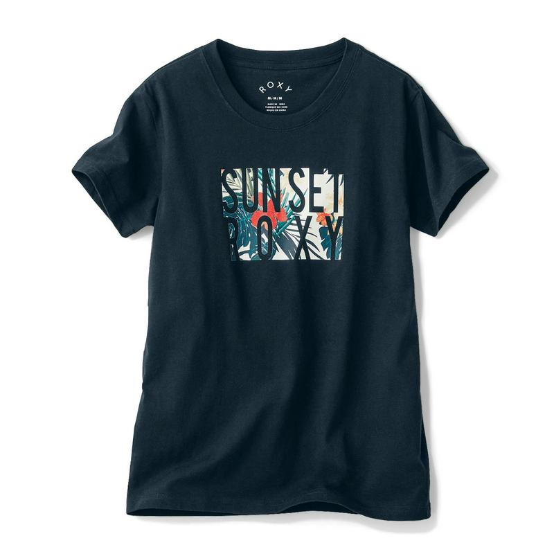 夏らしいトロピカル柄　綿１００％ロゴプリントＴシャツ