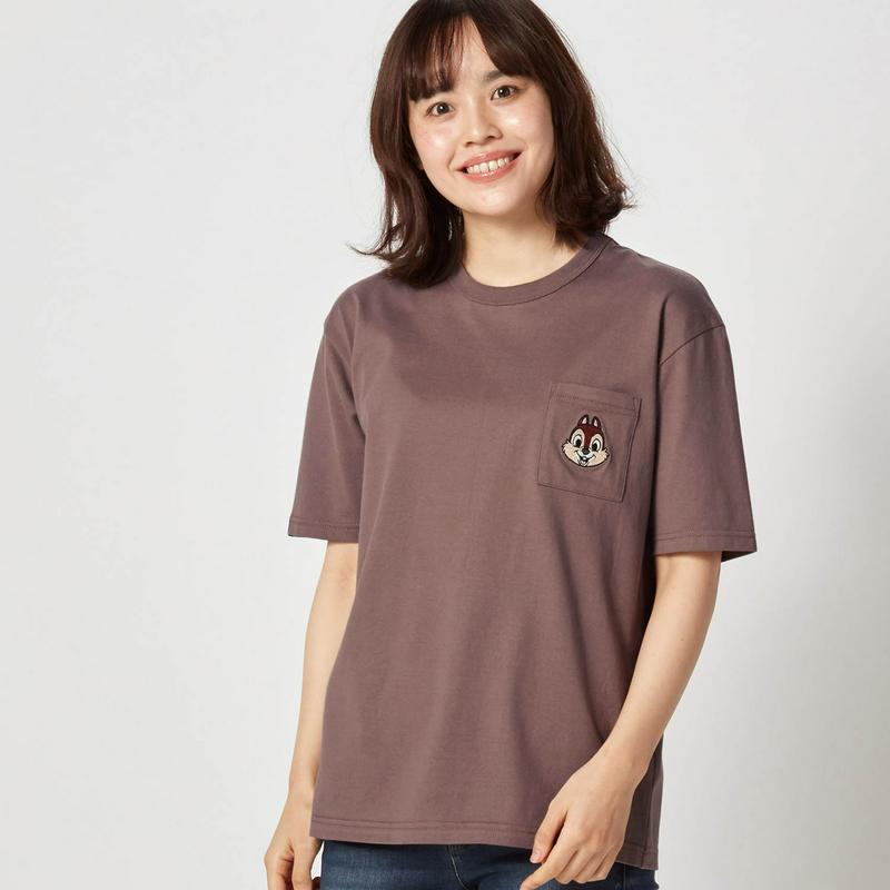 【おうちディズニー化計画】【ユニセックス】ちびカオポケットＴシャツ（選べるキャラクター）（ディズニー）