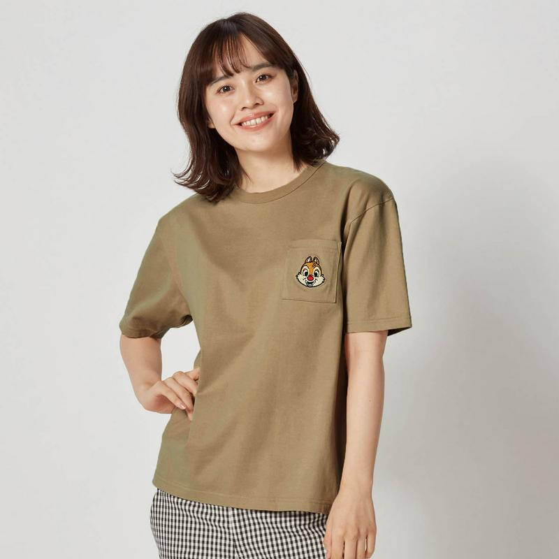 【おうちディズニー化計画】【ユニセックス】ちびカオポケットＴシャツ（選べるキャラクター）（ディズニー）