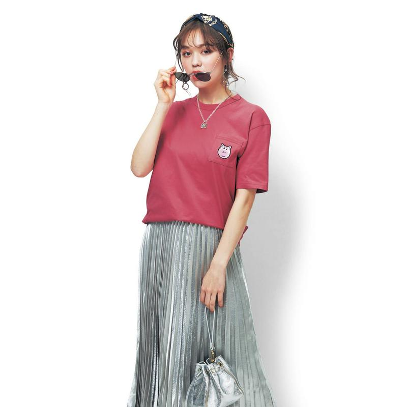 【おうちディズニー化計画】【ユニセックス】ちびカオポケットＴシャツ（選べるキャラクター）（ディズニー）