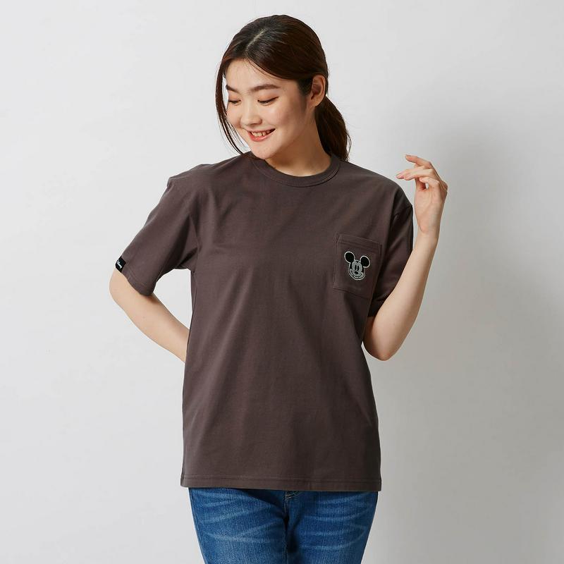 【おうちディズニー化計画】【ユニセックス】ちびカオポケットＴシャツ（選べるキャラクター）（ディズニー）