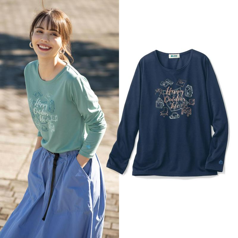 長袖プリントＴシャツ【吸汗速乾・ＵＶケア】（ロゴス/LOGOS）