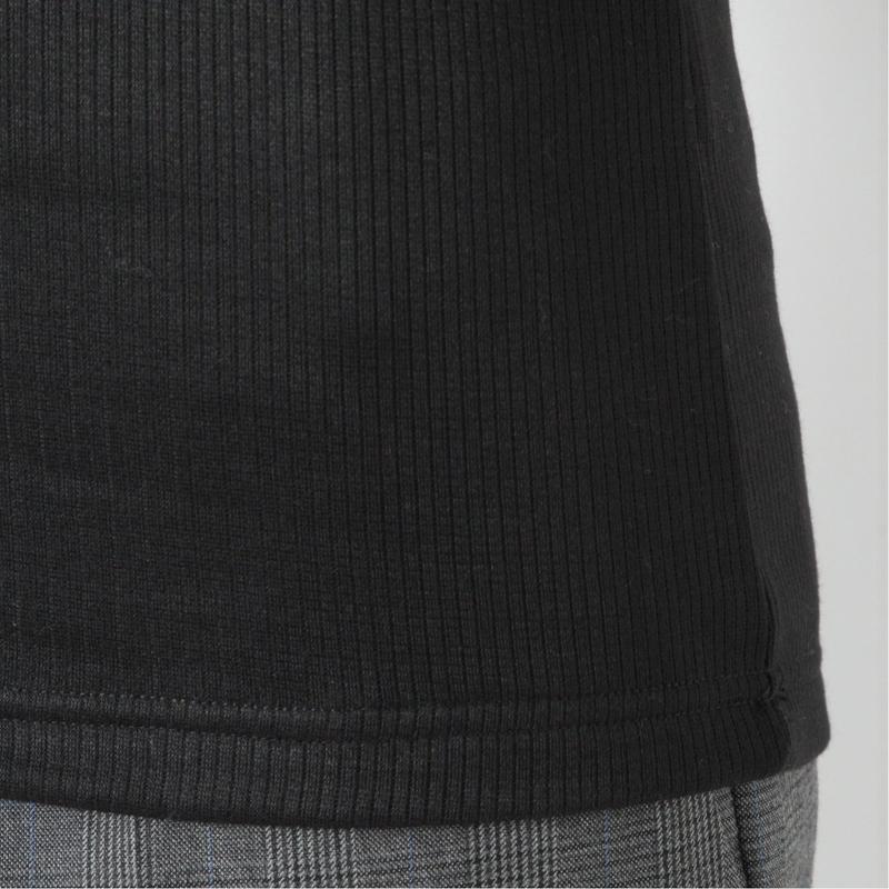 静電気抑制テープ付裏起毛リブボートネックＴシャツ