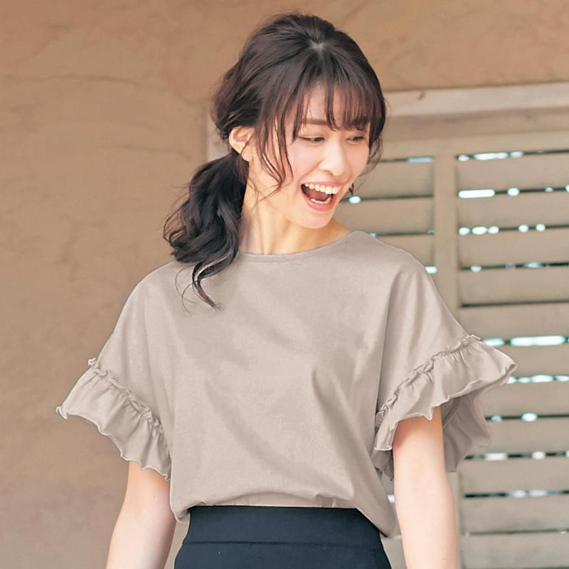 【レディース】袖フリルＴシャツ（ジータ／GITA basic）