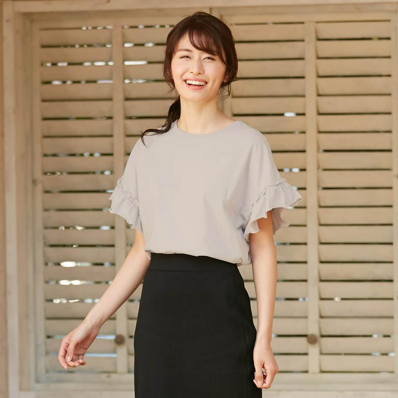 【レディース】袖フリルＴシャツ（ジータ／GITA basic）