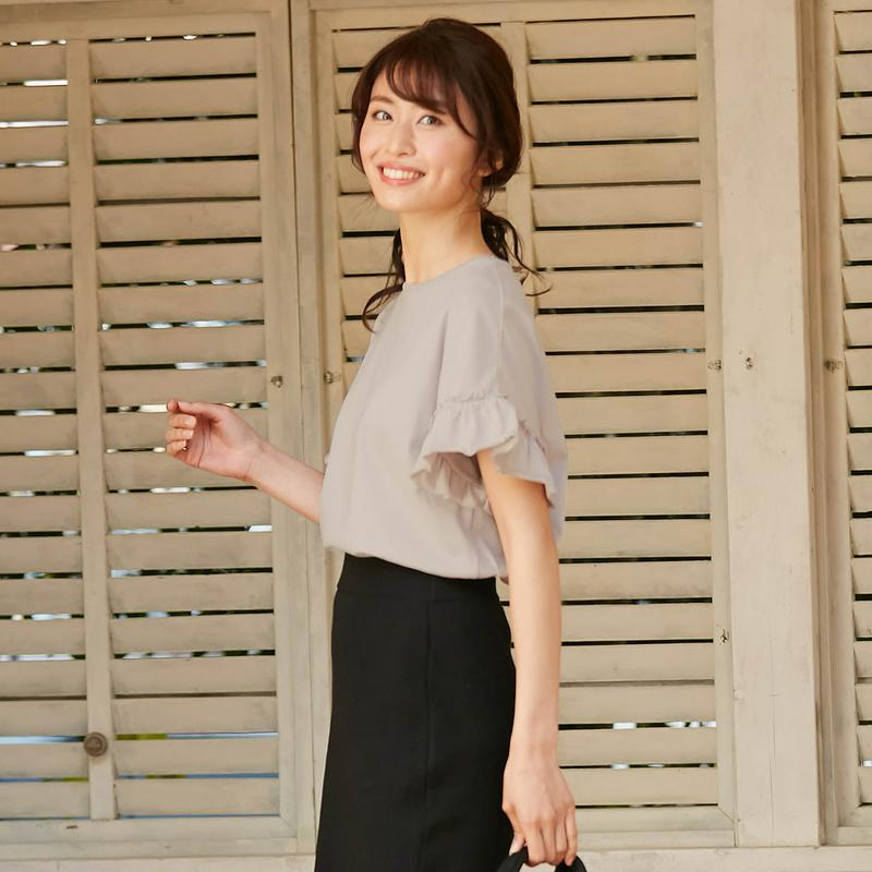 【レディース】袖フリルＴシャツ（ジータ／GITA basic）