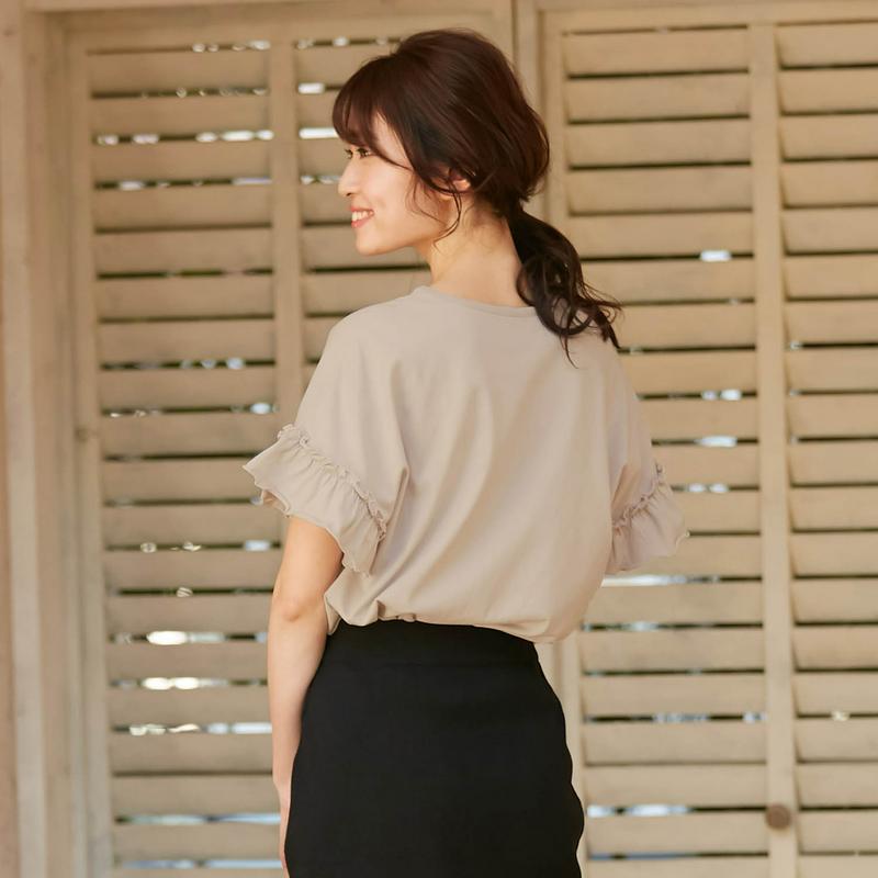 【レディース】袖フリルＴシャツ（ジータ／GITA basic）
