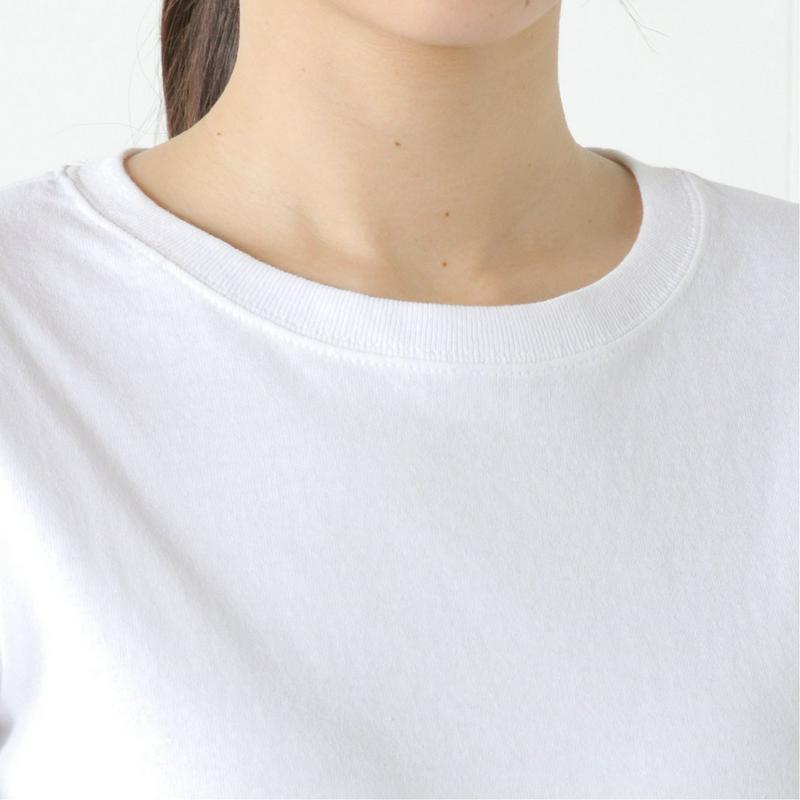 レディース　袖刺繍クルーネック長袖Ｔシャツ