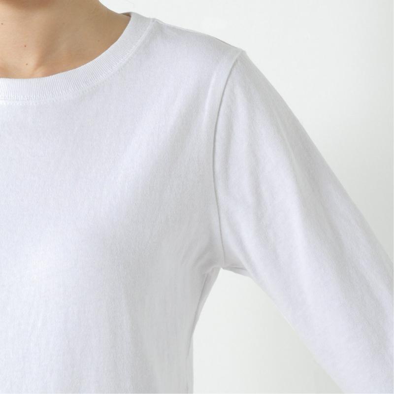 レディース　袖刺繍クルーネック長袖Ｔシャツ