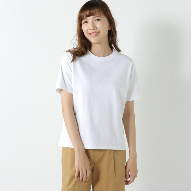 レディース　袖刺繍クルーネック半袖Ｔシャツ（チャンピオン/Champion）