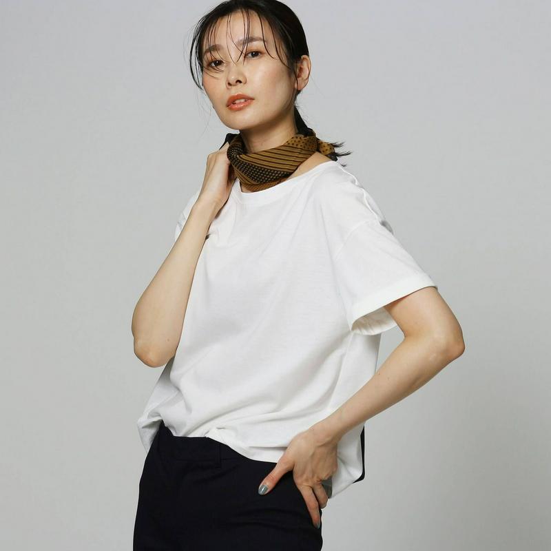 遮熱ドロップショルダーコットン混Ｔシャツ