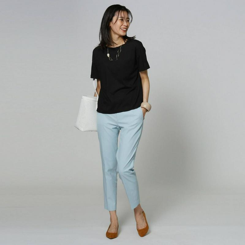 遮熱ドロップショルダーコットン混Ｔシャツ
