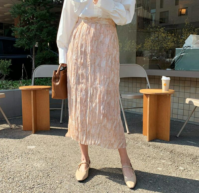 タイダイ柄リンクルスカート・全2色・b55190 レディース 【sk】【スカート ロング丈 ロング リンクル タイダイ カジュア