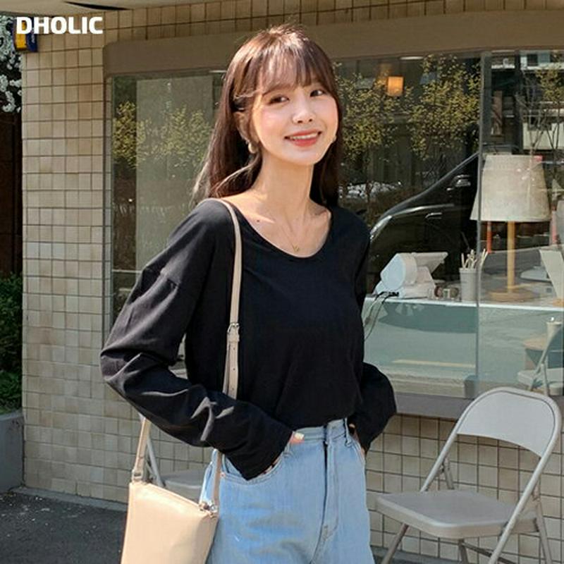 バックオープンTシャツ・全2色・t55174 レディース 【tops】【Tシャツ トップス 長袖 スリット カットアウト バック