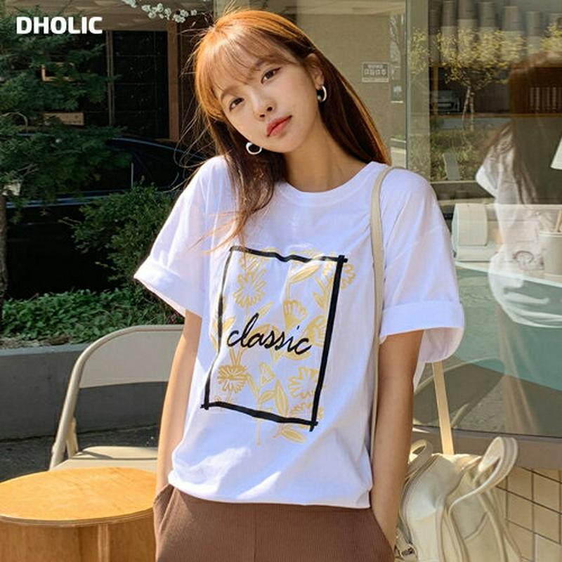 パターンレタリングTシャツ・全4色・b55172 レディース 【tops】【トップス Tシャツ 半袖 プリント レタリング カジ