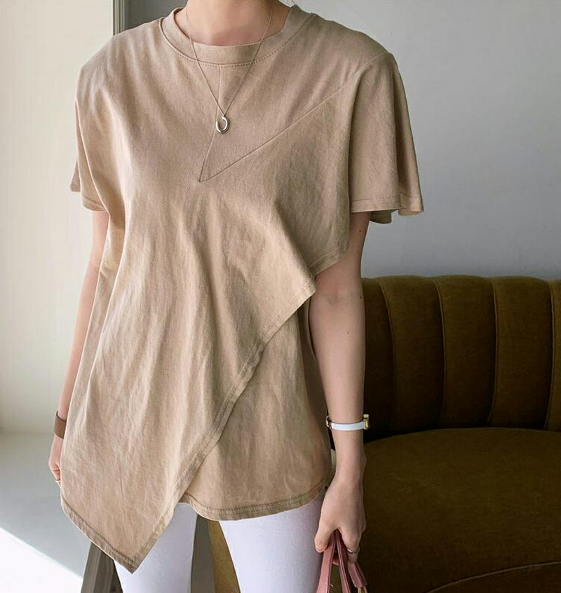 ダイアゴナルラッフルTシャツ・全3色・b61539 レディース【tops】【トップス Tシャツ 半袖 ショートスリーブ ダイアゴ