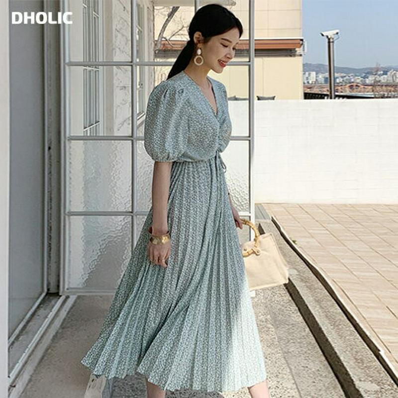 ドロスト小花柄ワンピース・全3色・t61545 レディース【ops】【ワンピース ロング ロングワンピース 半袖 ハーフスリーブ