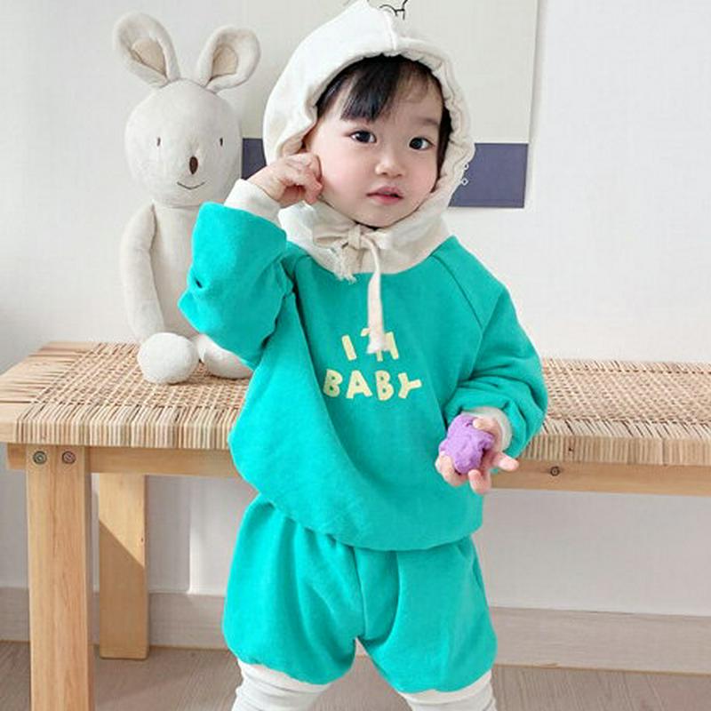 【キッズ30%OFF】I'M BABY上下SET・p000353 キッズ【0~2才】【bc】【セットアップ パーカー フード フーディー ロゴ 長袖 半ズボン ズボン ハーフパンツ ベビー服 出産祝い プレゼント カジュアル 女の子 男の子 子供 こども 子供服 こども服】【KIDS】