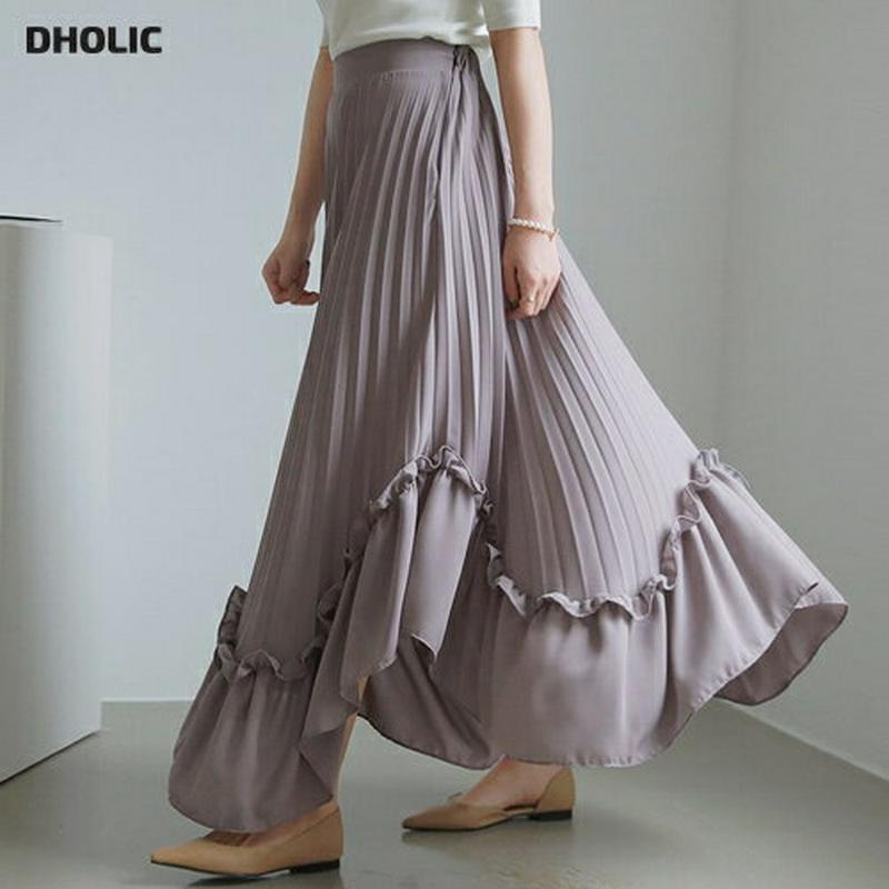 プリーツフリルスカート・全3色・b61411 レディース【sk】【スカート ロングスカート ロング プリーツ プリーツスカート 