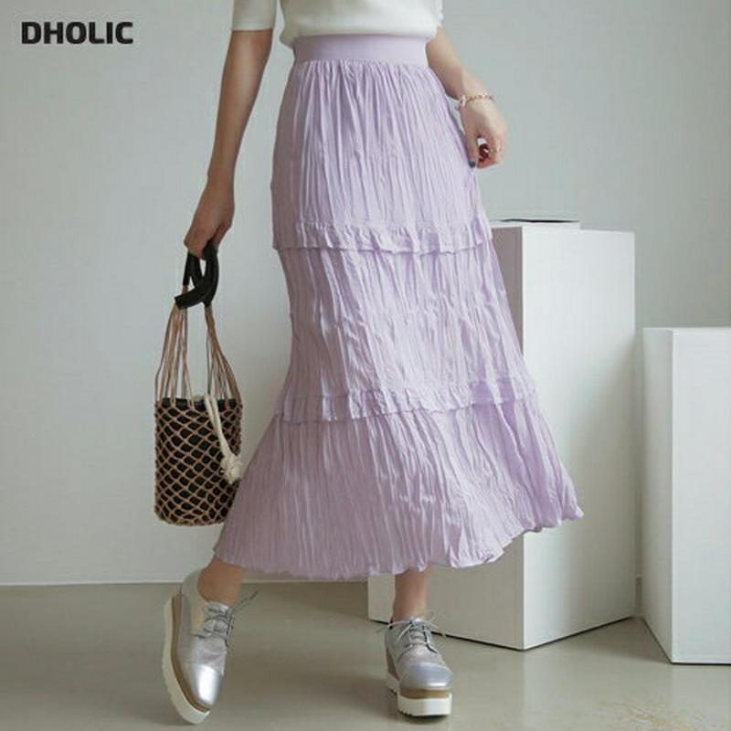 パステルリンクルスカート・全3色・b61418 レディース【sk】【スカート ロング ロングスカート リンクル リンクルスカート