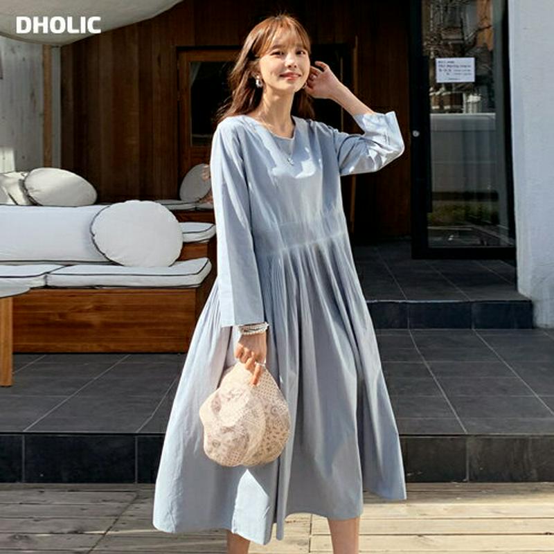 【只今10%OFF】ギャザーポイントワンピース・全2色・b55686 レディース 【ops】【ワンピース ロング丈 ロング フレ