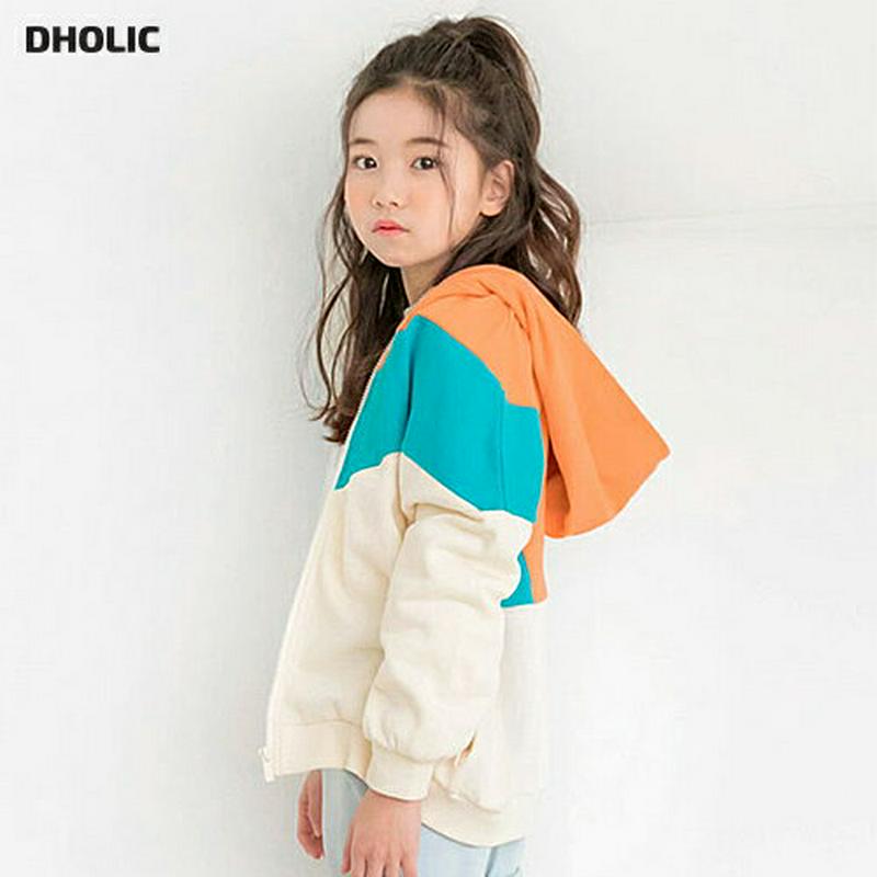 カラーブロックパーカー p000280 キッズ 【3~8才】【tops】【韓国 ファッション トップス パーカー ジップアップ 