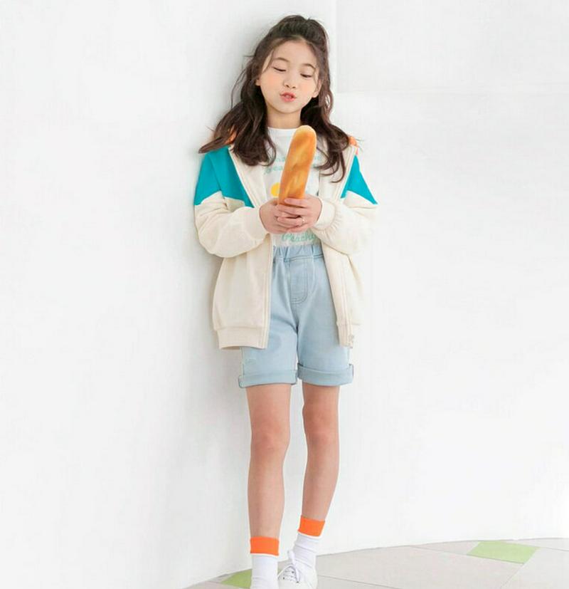カラーブロックパーカー p000280 キッズ 【3~8才】【tops】【韓国 ファッション トップス パーカー ジップアップ 