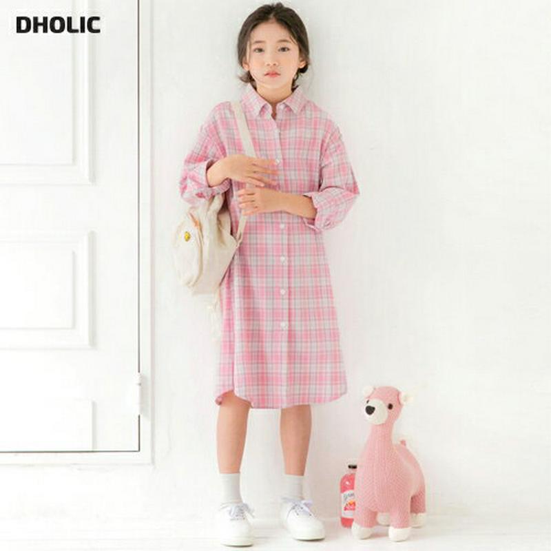 チェックシャツワンピース・p000393 キッズ【9~17才】【ops】【ワンピース シャツワンピース ロングシャツ シャツ チ