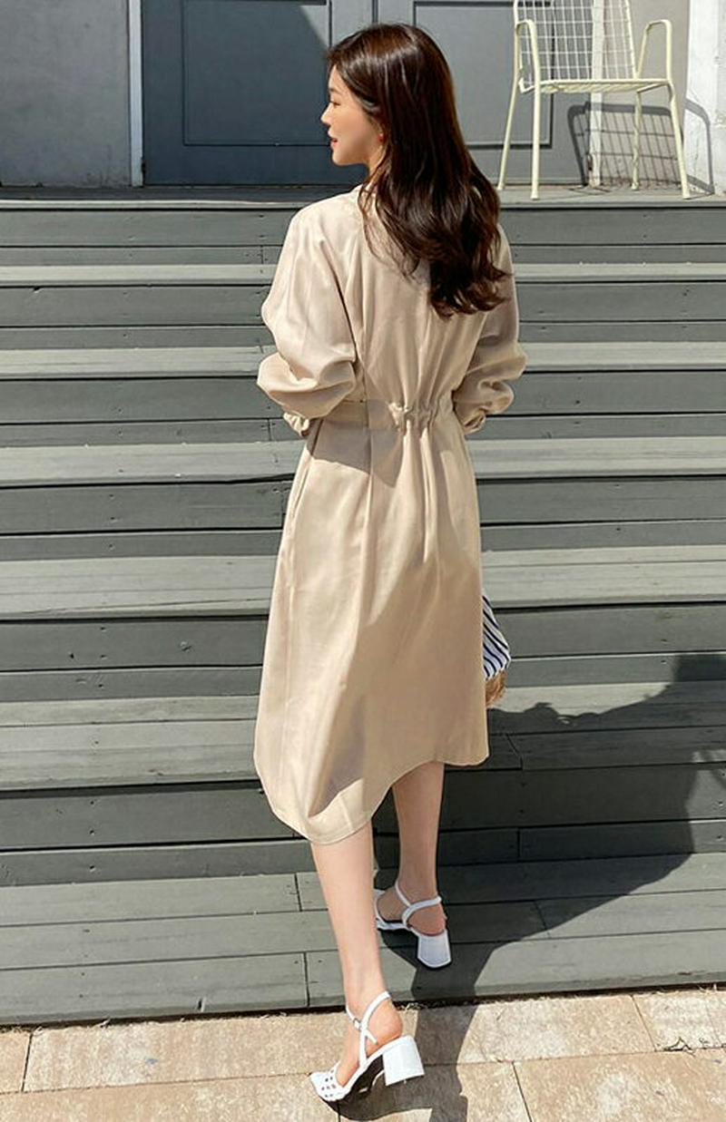 バンドカラードロストワンピース・全3色・t61551 レディース【ops】【ワンピース ロング ロングワンピース 長袖 ドロスト