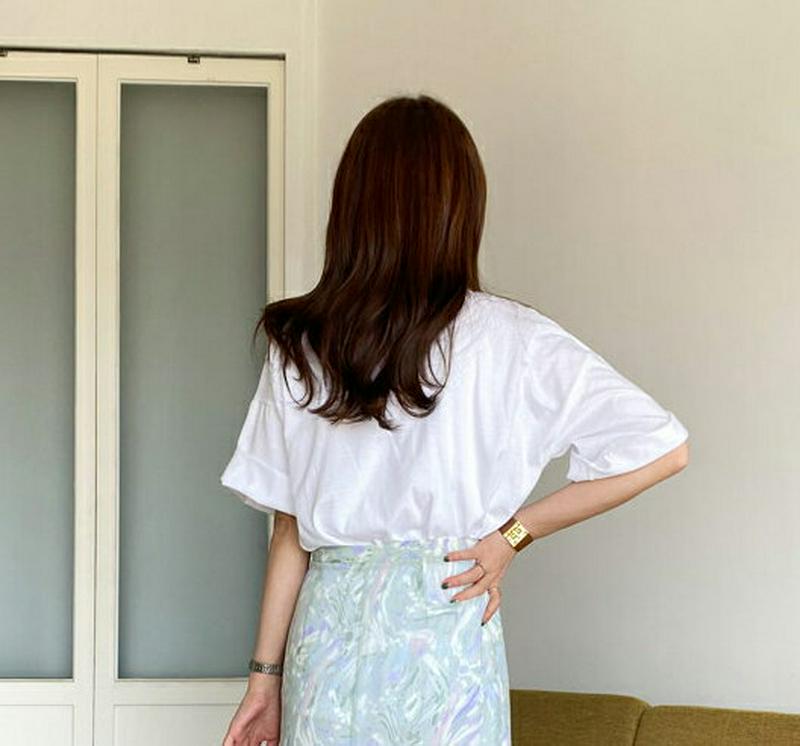 レタリングルーズTシャツ・全2色・t61537 レディース【tops】【トップス Tシャツ ロゴ レタリング 英字 七分丈 七分