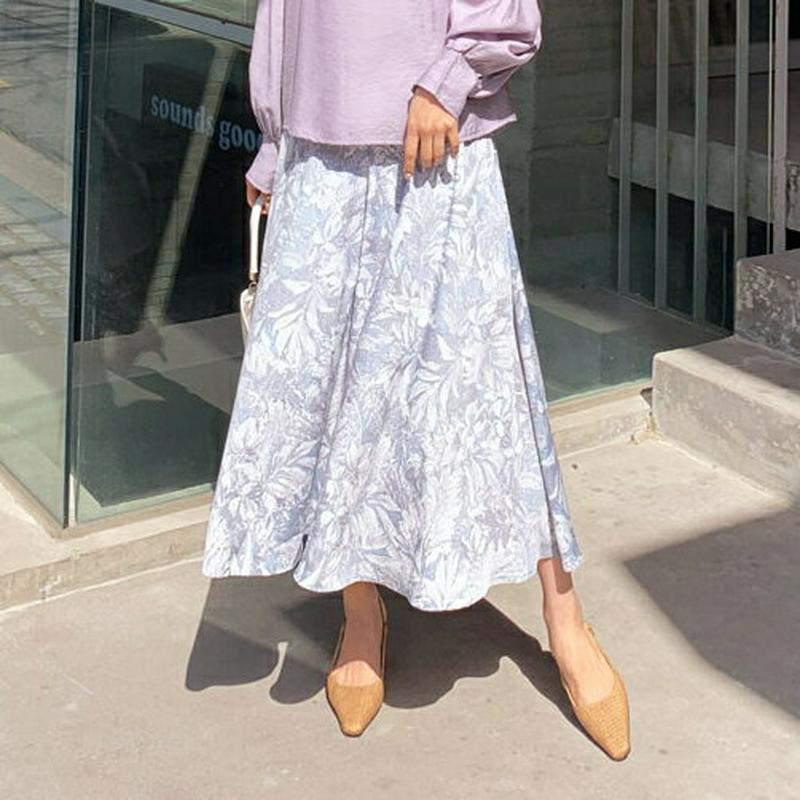 フローラルフレアスカート・全2色・b55671 レディース 【sk】【スカート ロング丈 ロング フレア 花柄 大人 カジュアル