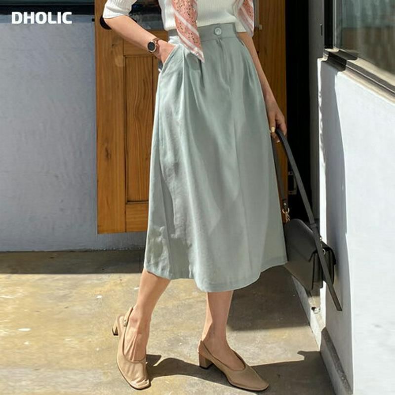 タックフレアスカート・全4色・b55672 レディース 【sk】【スカート ロング丈 ロング フレア ボタン ポケット カジュア