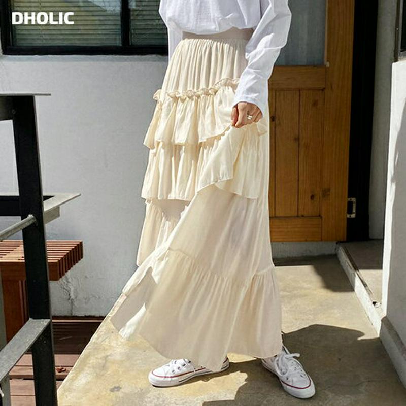 ダイアゴナルティアードスカート・全3色・b55673 レディース 【sk】【スカート ロング ロング丈 アンバランス ティアード