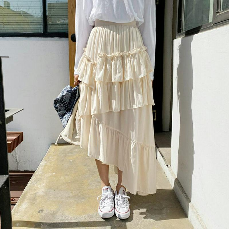 ダイアゴナルティアードスカート・全3色・b55673 レディース 【sk】【スカート ロング ロング丈 アンバランス ティアード