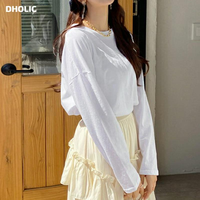 ルーズフィットTシャツ・全6色・t55646 レディース 【tops】【トップス Tシャツ 長袖 ドロップショルダー カジュアル