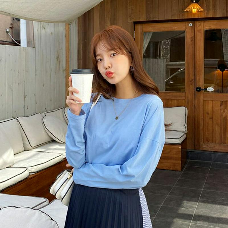 ルーズフィットTシャツ・全6色・t55646 レディース 【tops】【トップス Tシャツ 長袖 ドロップショルダー カジュアル
