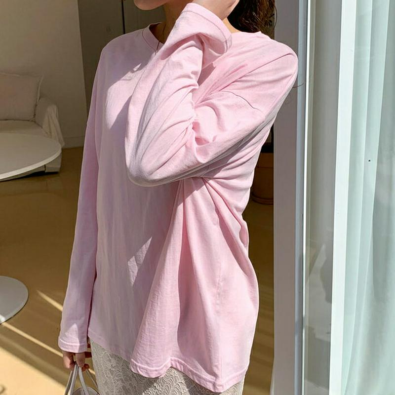 ルーズフィットTシャツ・全6色・t55646 レディース 【tops】【トップス Tシャツ 長袖 ドロップショルダー カジュアル