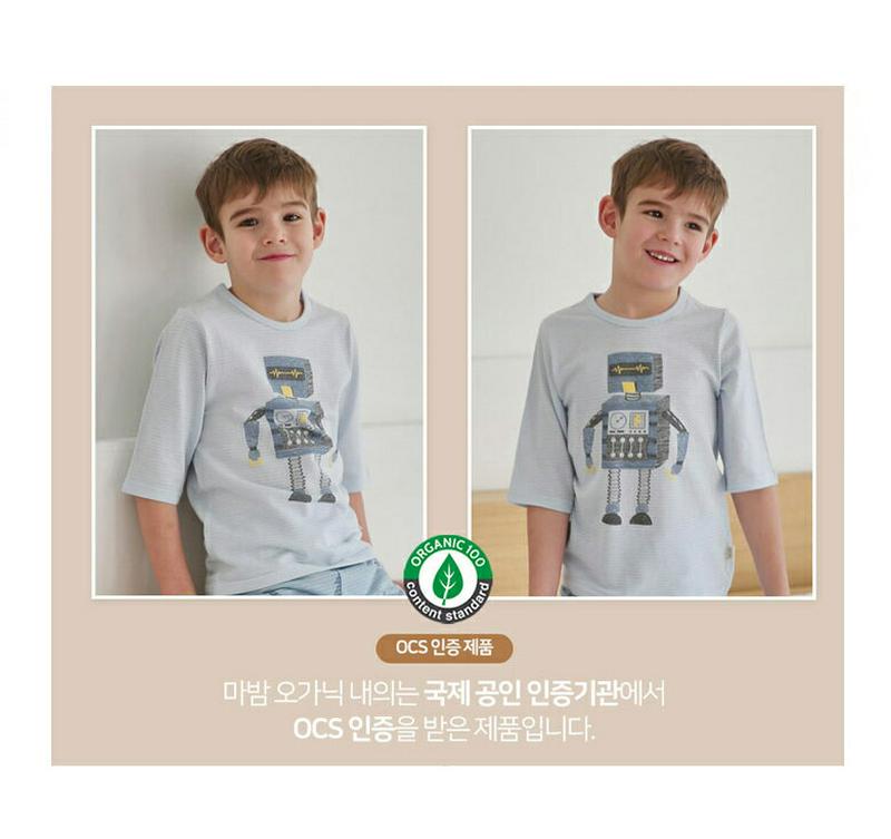コットンパジャマSET(フレッシュロボット)・p000330 キッズ【3~8才】【uw】【パジャマ 部屋着 セット 上下 トップ