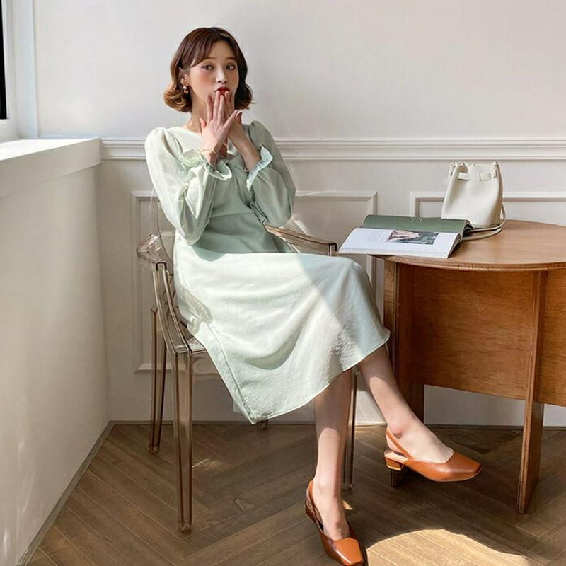 ツイストVネックワンピース・全3色・b58486 レディース 【ops】【ワンピース ロング丈 ミディ丈 ロング フレア Vネッ