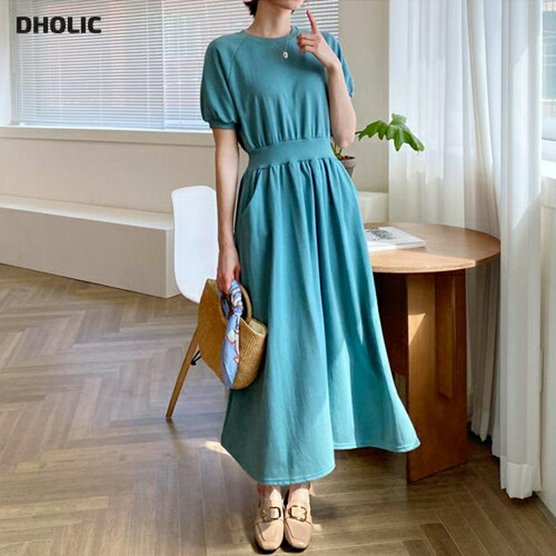 ショートスリーブスウェットワンピース・全3色・b58485 レディース 【ops】【ワンピース ロング ロング丈 フレア 半袖 