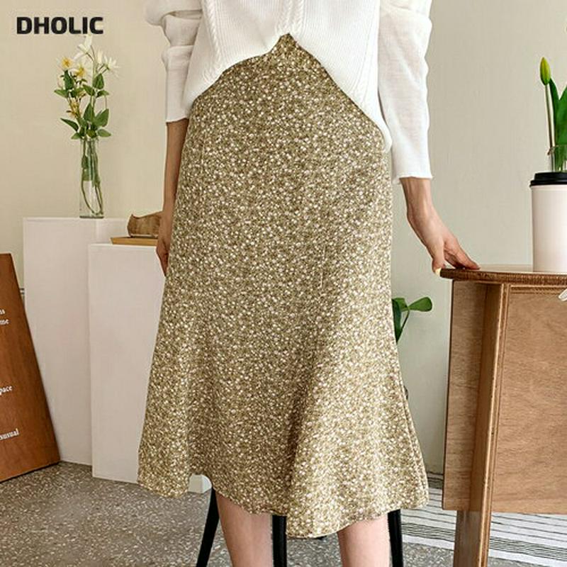 小花柄フレアスカート・全4色・t58499 レディース 【sk】【スカート ロング丈 ロング ミディ丈 フレア　花柄　カジュアル