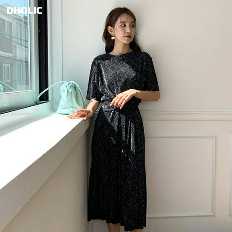 ドットプリーツラップワンピース・全2色・b58484 レディース 【ops】【ワンピース ロング丈 ロング 半袖 ドット 水玉 