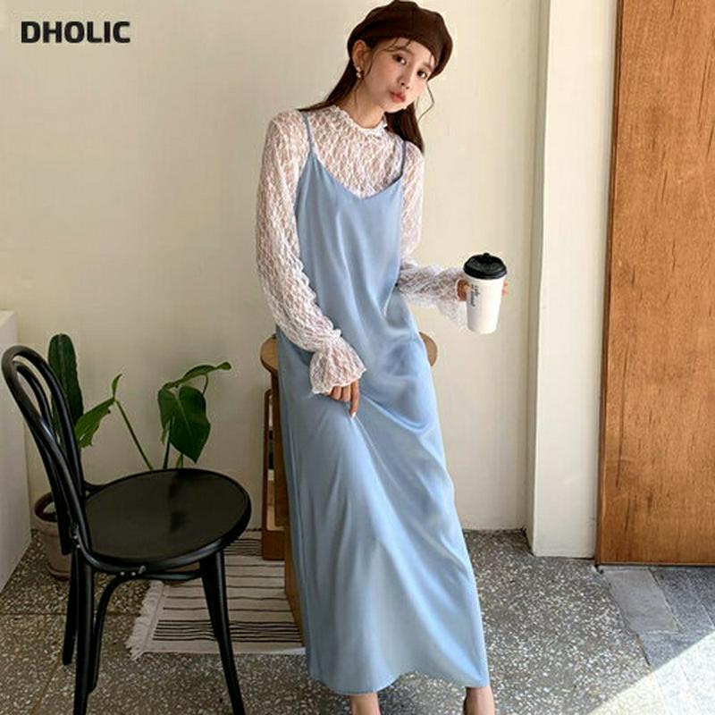 2WAYキャミワンピース・全3色・b58483 レディース 【ops】【ワンピース ロング丈 ロング レイヤード キャミソール 